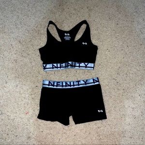 Nfinity sports bra and short set